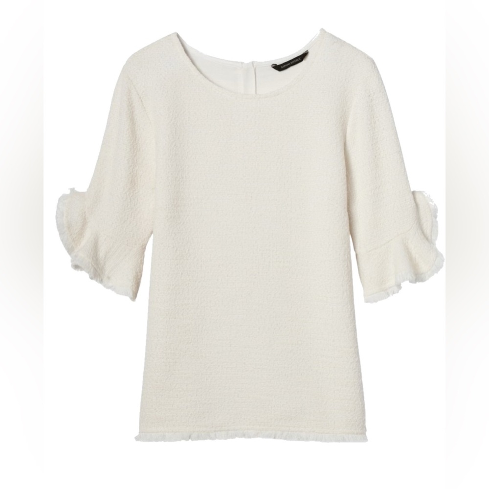 Banana Republic Off-White Textured Knit Top
